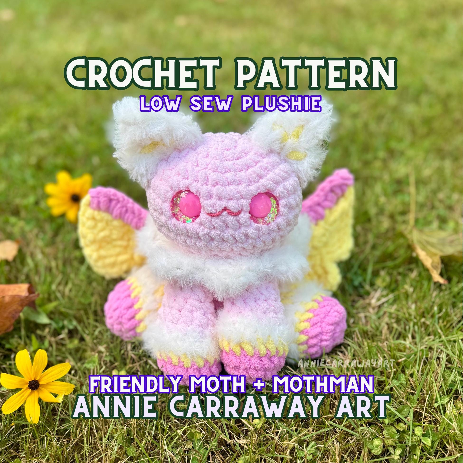 30 Mothman Crochet Patterns for Cute, Creepy, and Display-Worthy Makes 3 Moth and Mothman Low-Sew Plushies