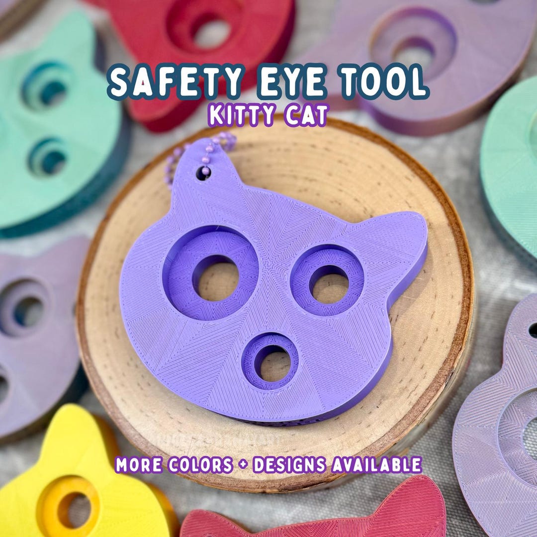 Safety Eye Insertion Tool | Cat Design | Multiple Colors Available