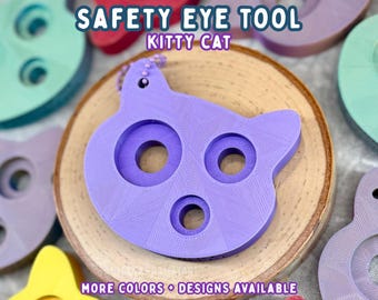 Safety Eye Insertion Tool | Cat Design | Multiple Colors Available