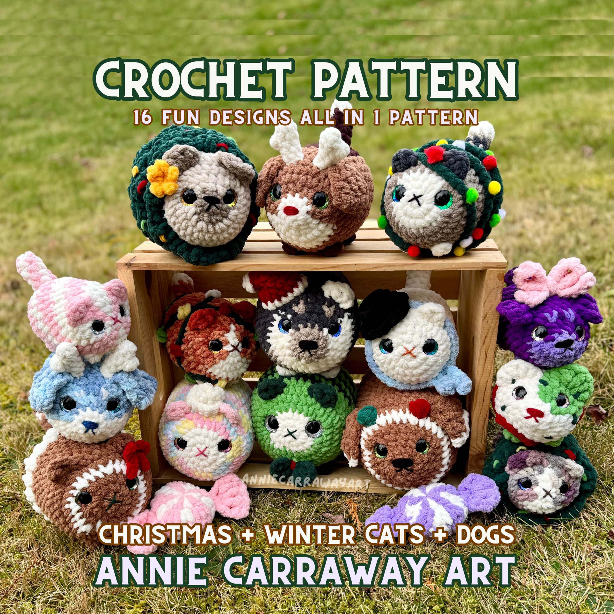 Loaf Cat and Dog Crochet Pattern | Christmas and Winter Plushies