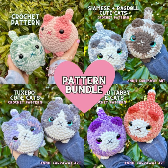 Crochet Pattern Bundle | Loaf Cat Pattern Bundle One | Annie Carraway Art | PDF Pattern