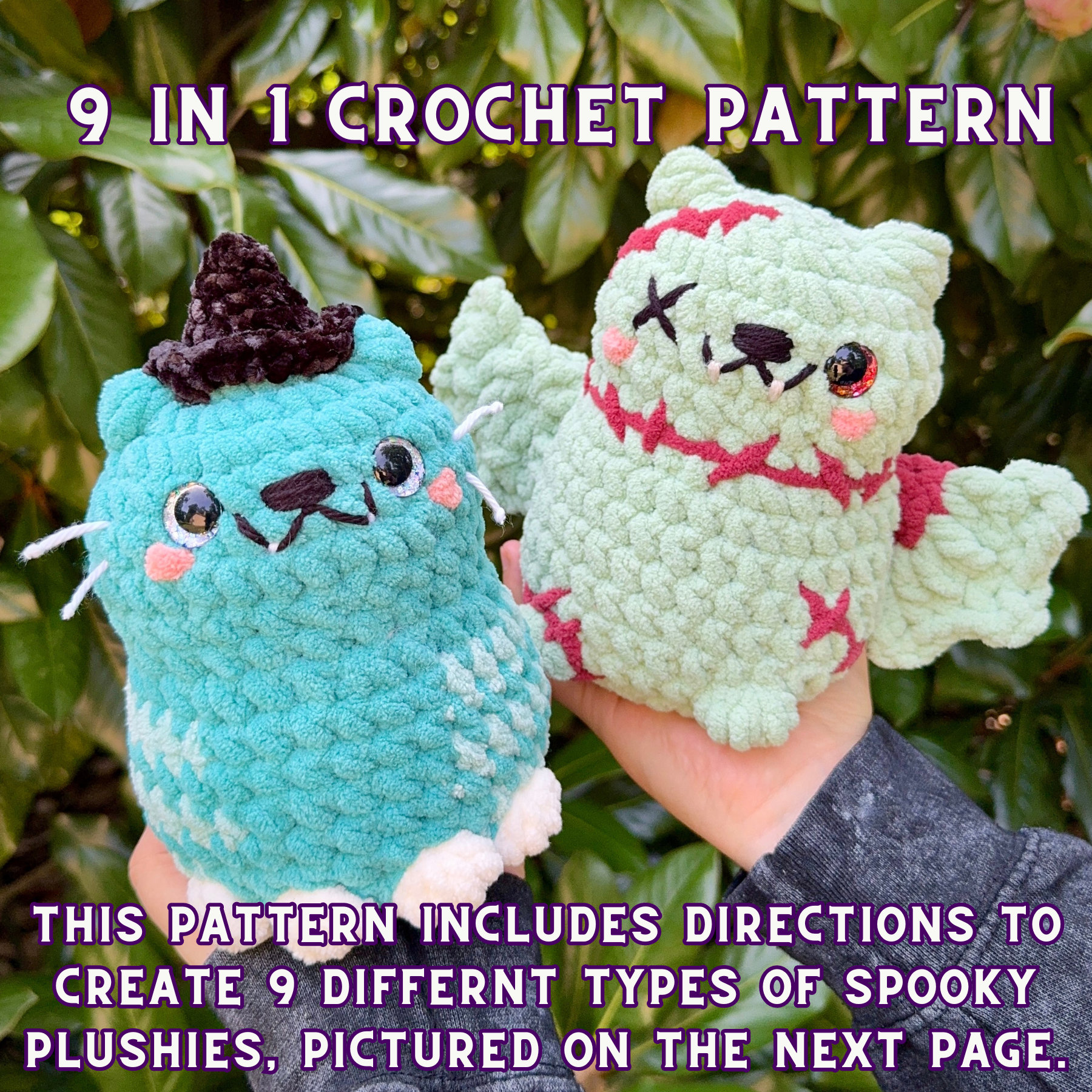Halloween Crochet Pattern | Spooky Friends Plushies | 9 in 1