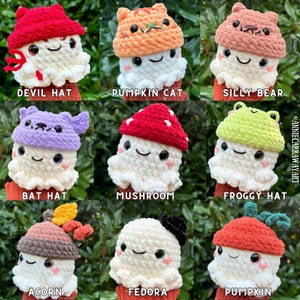 Patrón de crochet para Halloween / Peluches de fantasmas / Paquete de patrones 18 en 1 / Arte de Annie Carraway / Patrón en PDF imagen 3