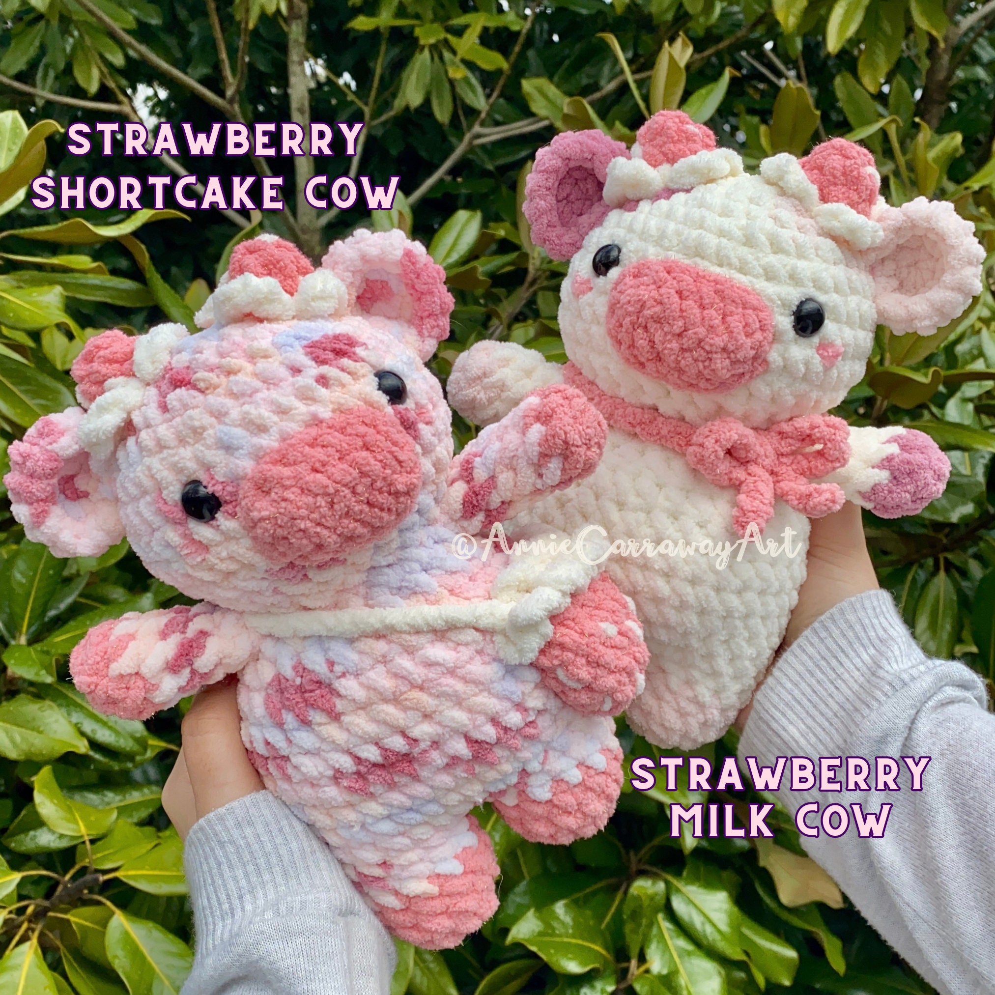 Cow Crochet Pattern | Berry Cow Plushies | 8 in 1 Pattern Bundle