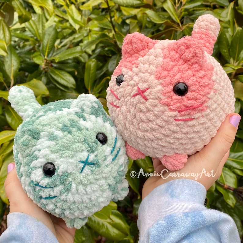 2 in 1 Häkelanleitung Süße Laib Katze Plushies, Amigurumi häkeln Katze, häkeln Plushie Muster, häkeln Plushie Muster Bundle, süsse häkeln Bild 5