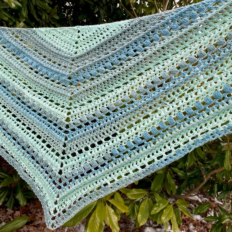 Crochet Pattern Riverside Shawl, Crochet Shawl Pattern, Beginner Friendly Crochet, Easy Shawl Pattern, Crochet Scarf Pattern image 7