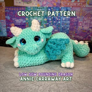 Dragon Crochet Pattern | Low Sew Crochet Pattern | Annie Carraway Art | PDF Pattern