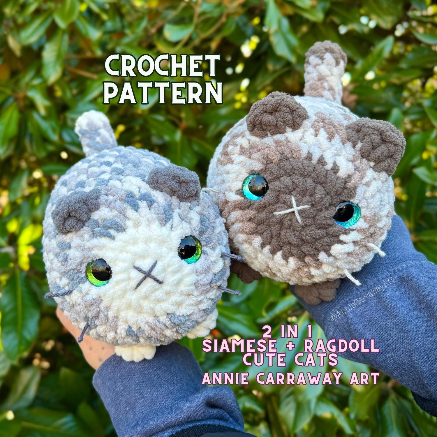 37 Fat Cat Crochet Patterns: Unleash Your Creativity and Craft Skills! 32 Loaf Cat Crochet Pattern Siamese and Ragdoll Cat Plushies