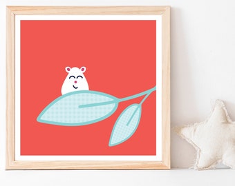Animal Leaf Print: Whimsical Nursery Wall Art (Digital Download)
