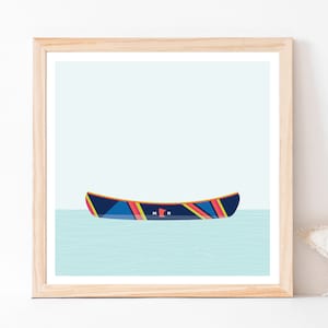 Minnesota Canoe Print - Wall Art, Lake and Nautical Decor, Square Art Print, Cabin Decor, Twin Cities, MN, Boat, Custom