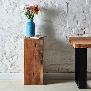 Wooden block oak 20 x 20 / solid wooden block / side table / wooden block / decorative column / wooden column