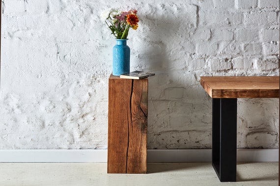 Wood block 2024 console table