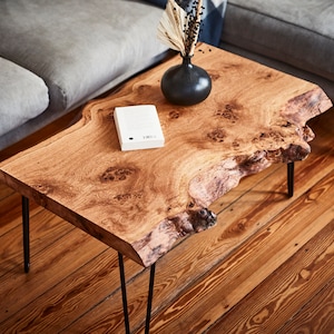 unieke salontafel rose eiken boomrand dressoir unieke haarspeldpoten tafel eiken rustiek design handgemaakte boomstamtafel