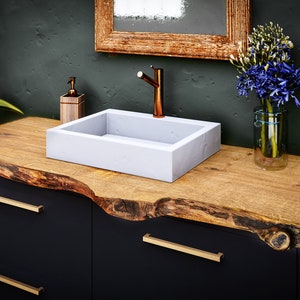 Vanity top oak rustic unglued tree edge / table top / solid wood top / vanity top solid wood / tree trunk top