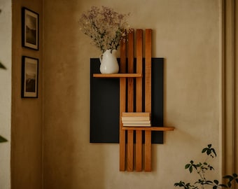 Estantería de pared de roble N.º 03 - Estantería de pared fabricada en roble
