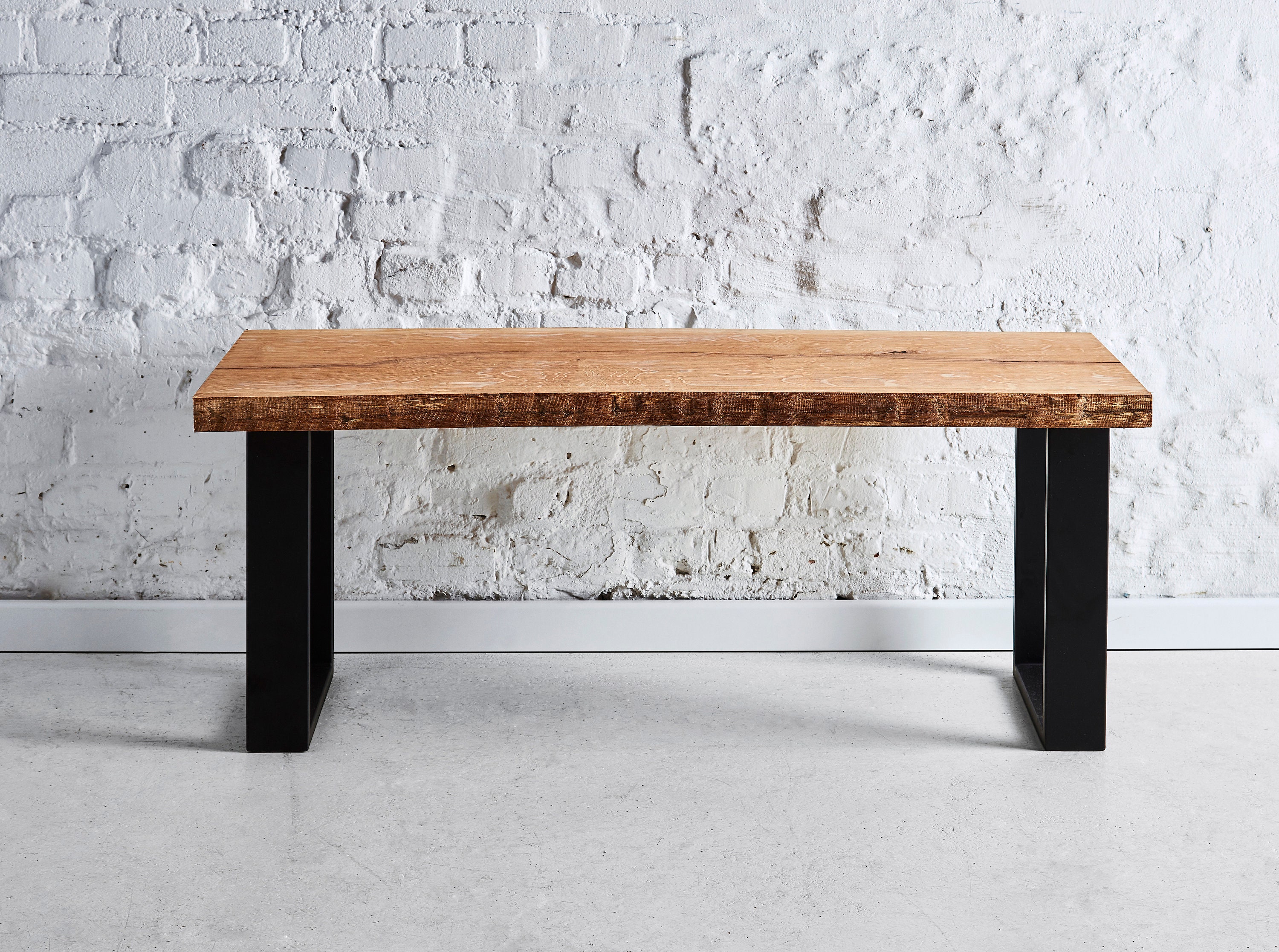 Skids With Bench Israel Solid / Wood Bench / / Natural Etsy Bench Tree Edge - Oak