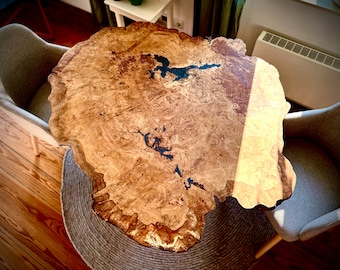 mesa de comedor redonda de roble hecha de un tubérculo - única - 100 - 120 cm de diámetro - borde de árbol - estructura de árbol
