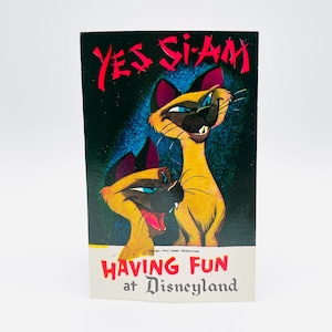 Vintage Disneyland Squeaker Postcard: &quot;Yes SI-AM&quot; Souvenir, 1950s-60s