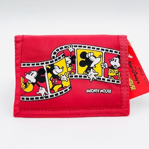 Vintage 80s Mickey Mouse Red Trifold Wallet - New with Tags