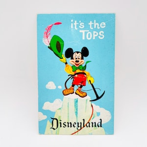 1950&#39;s-60&#39;s Rare Disneyland &quot;It&#39;s the Tops&quot; Mickey Mouse Matterhorn Squeaker Postcard Vintage Authentic Walt Disney Productions Gifts