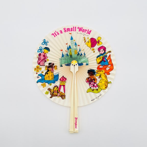 It's A Small World Folding Fan From Disneyland Rare Souvenir Authentic Memorabilia VTG Walt Disney Productions Gift for Everyone Collectors