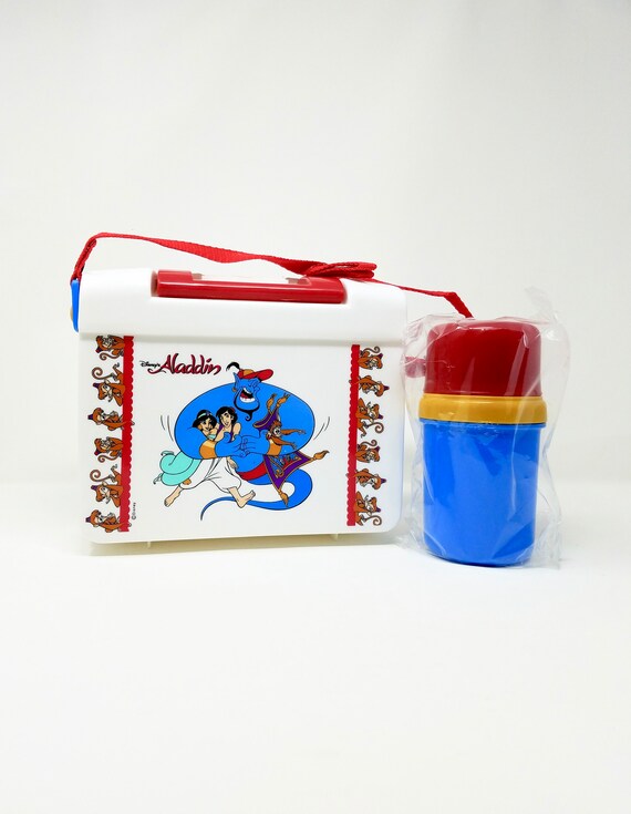 Rare Vintage Disney's Aladdin Lunch Box With Thermos