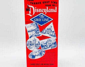 Rare 1955-57 Tanner Gray Lines to Disneyland Travel Brochure Map Authentic Vintage Walt Disney Productions Collectibles Gifts