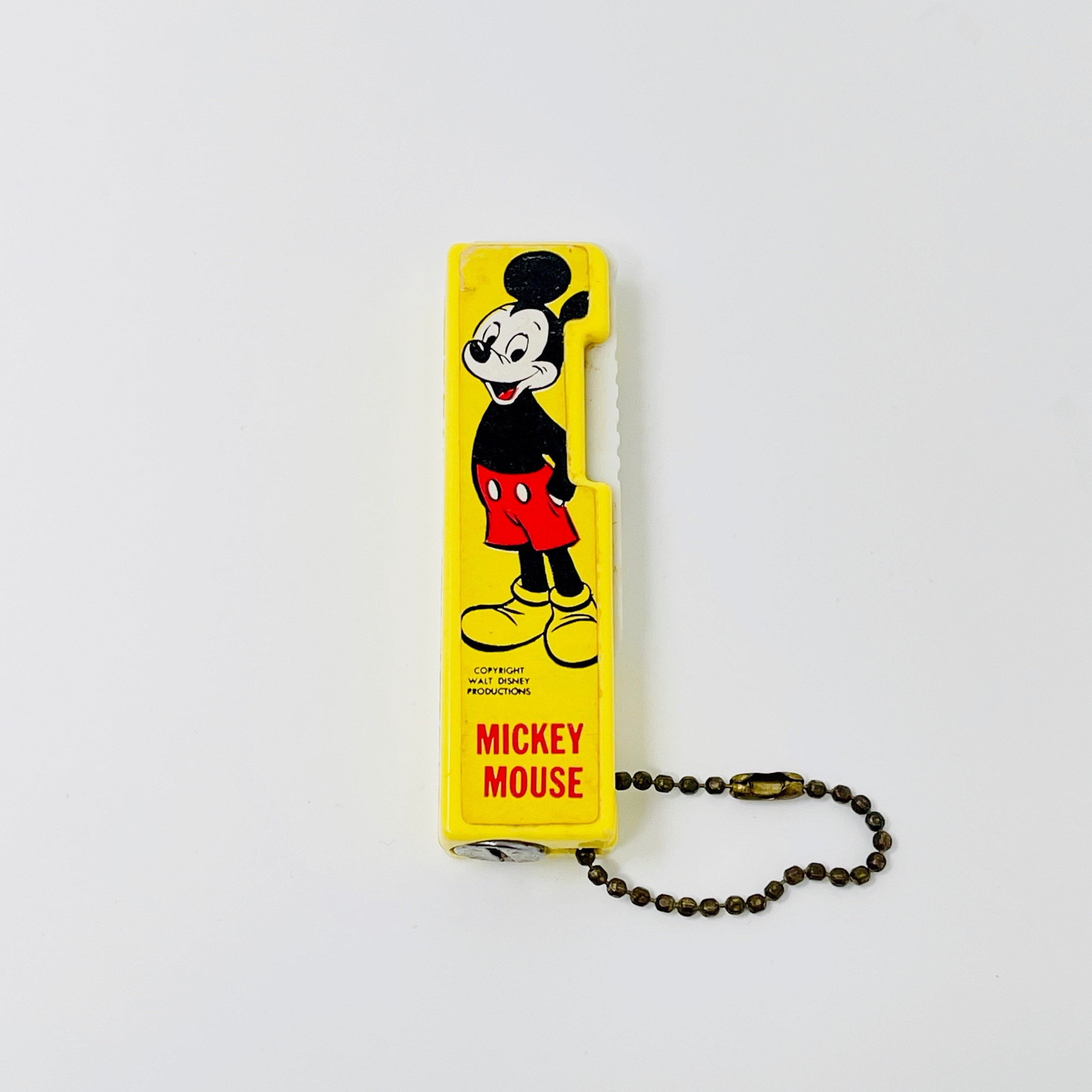 1960's Vintage Mickey Mouse Flip Flashlight Keychain Rare Souvenir