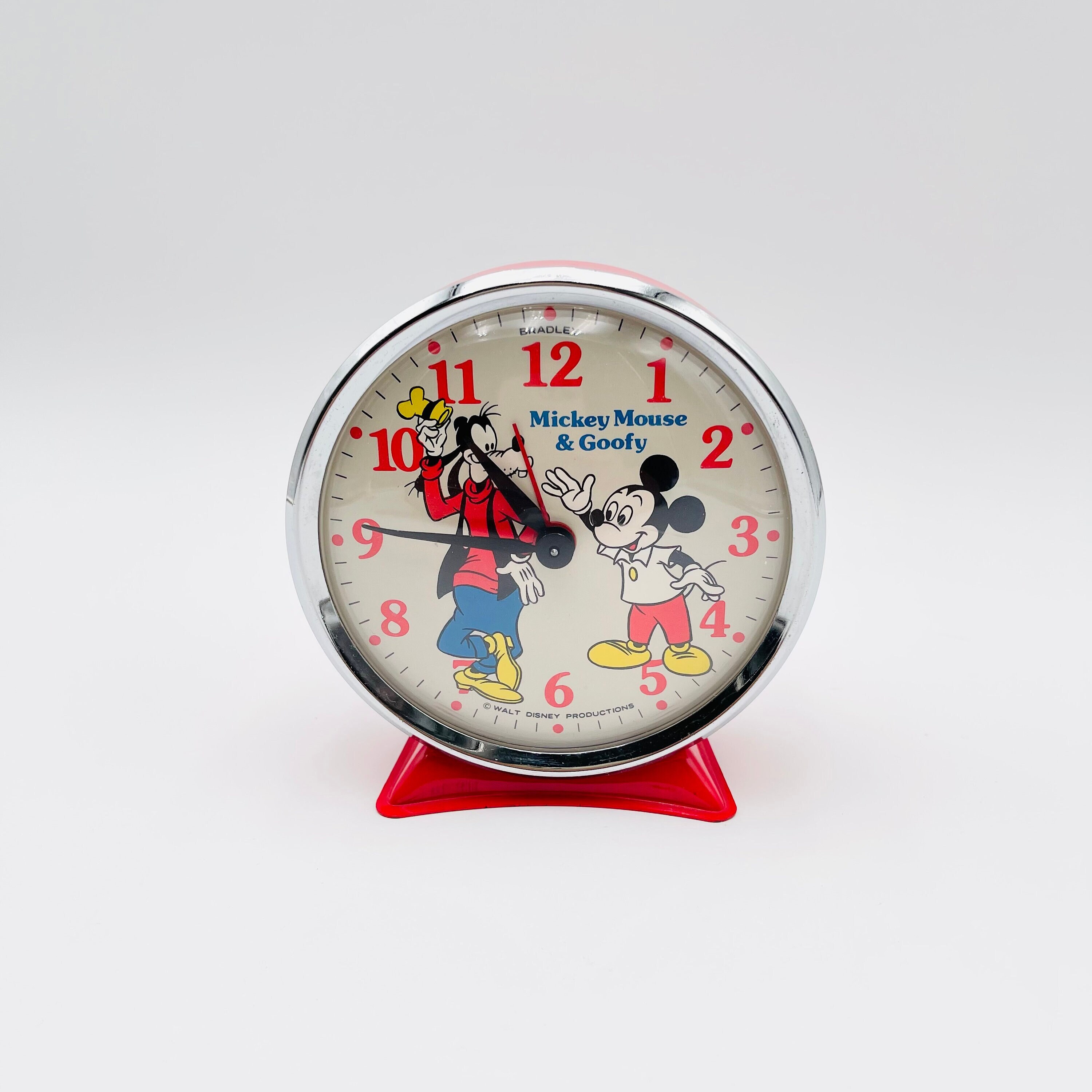 Bradley Mickey Mouse & Goofy Alarm Excellent Clock Original