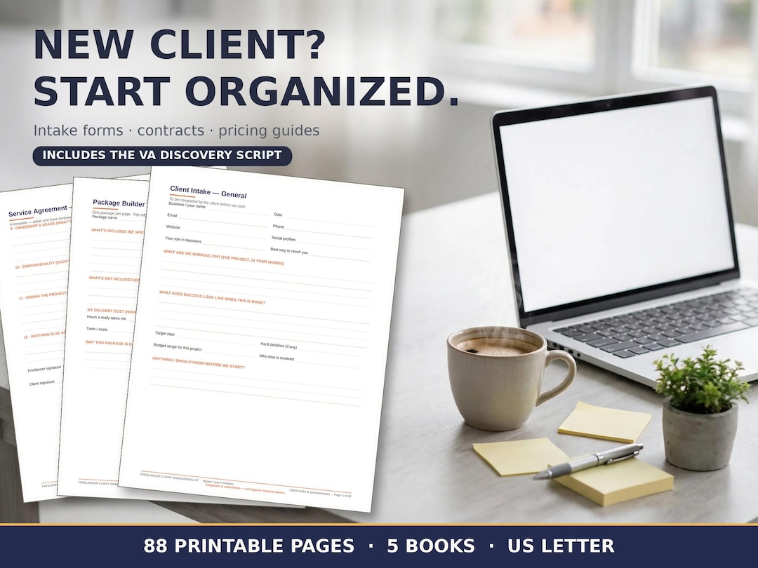 Freelancer Client Onboarding Kit, Client Intake Forms, Contract ...