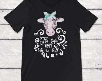 Lustiges Mauspad 'This Heifer Don't Take No Bull' – Aquarell-Blumen, Kuh-Motiv Für Büro & Schreibtisch