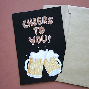 ¡Salud para ti! Tarjeta de felicitación, tarjeta de celebración para amantes de la cerveza, tarjeta de cumpleaños con bebidas