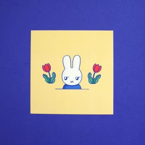 Impression Moody Miffy 15 x 15 cm, jolie décoration murale, impression personnage amusant
