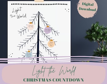 Light the World Weihnachts-Countdown Digitaler Download Printable