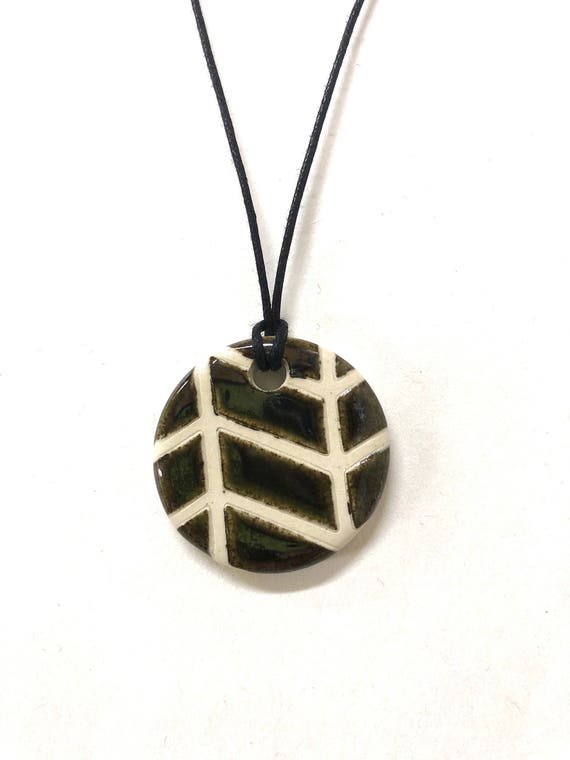 Chevron Pendant Clay Diffuser Aromatherapy Necklace