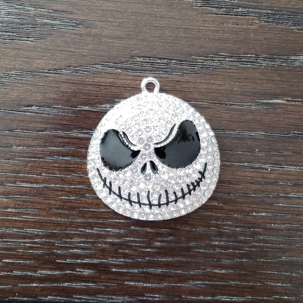 Halloween The Nightmare Before Christmas' Jack Skellington Pendant Chunky Bubblegum Bead Necklace / Key Chain /Purse bling/ Disney