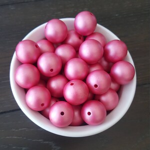 20MM rose red color Acrylic Matte Beads Chunky Beads Bubblegum Bead Necklace Jewelry