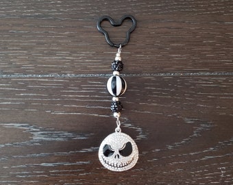 Nightmare Before Christmas Jack Skellington Inspired Key chain / Zipper Charm / Backpack Bling / Purse Bling / Disney / Halloween /Christmas