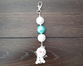 Frozen's Olaf Inspired Chunky Bubblegum Bead Key Chain / Back pack Charm / Purse Charm