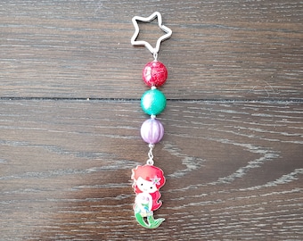 Little Mermaid Ariel Inspired Key Chain / Zipper Charm/ Purse Charm / Backpack Charm / Disney