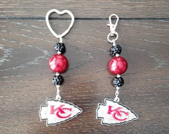 Kansas City Chiefs Inspired Key chain / Zipper Charm / Backpack Bling / Purse Charm / Superbowl