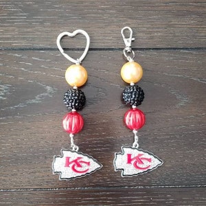 Kansas City Chiefs Inspired Key chain / Zipper Charm / Backpack Bling / Purse Charm / Superbowl