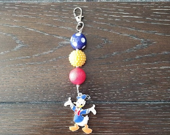 Donald Duck Inspired Key chain / Zipper Charm / Backpack Bling / Purse Charm / Disney