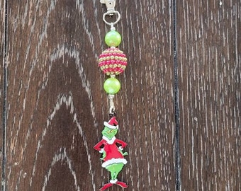 How the Grinch Stole Christmas Inspired Key Chain / Zipper Charm/ Backpack Charm / Holidays