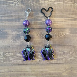 Maleficent Inspired Chunky Bubblegum Key Chain / Backpack or Purse Charm / Mistress of all evil / Villain / Sleeping Beauty / Disney