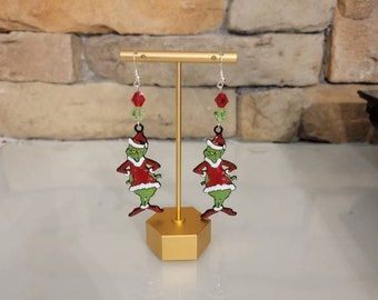 Earrings Inspired by How the Grinch Stole Christmas featuring the Grinch! Little Pieces of Magic, Christmas, Jewelry, Holidays