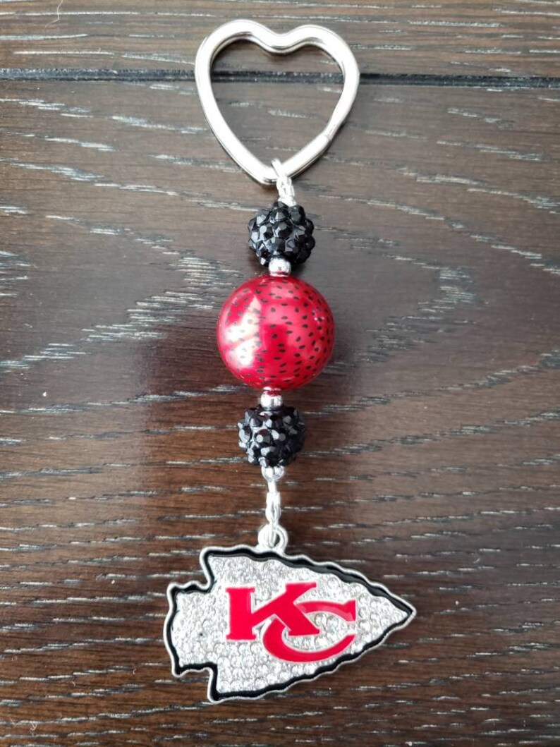 Kansas City Chiefs Inspired Key Chain / Zipper Charm / Backpack Bling ...