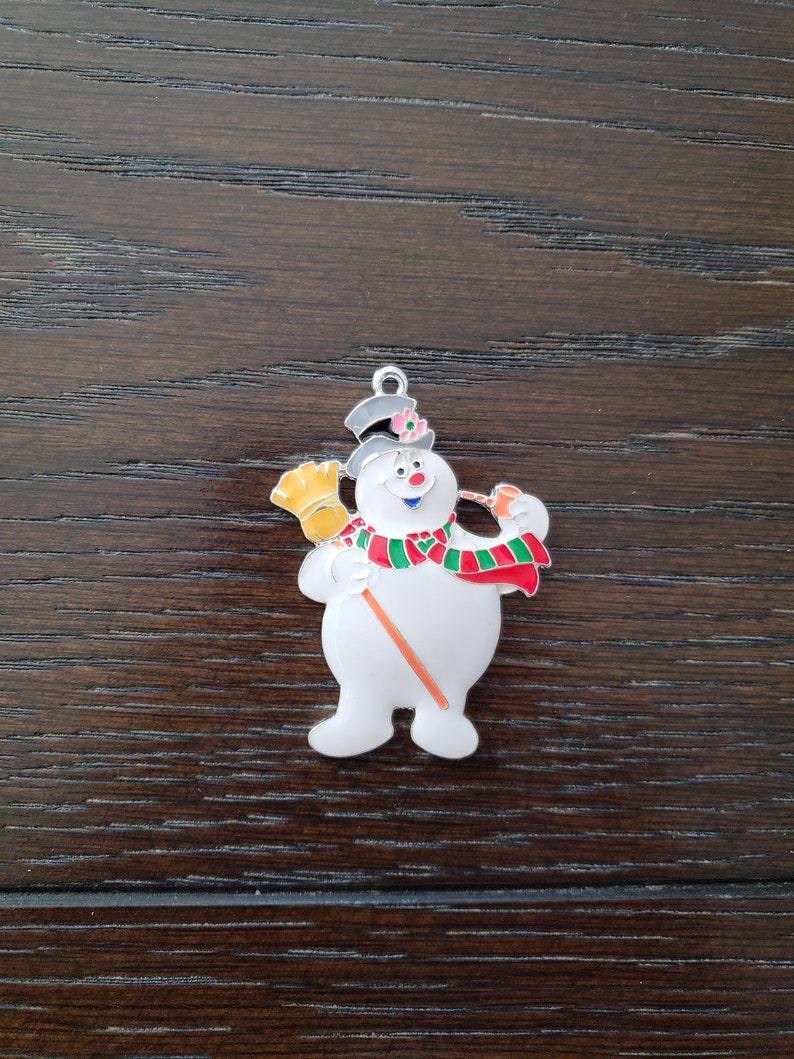 Key Chains Purse Backpack Bling Snowman Frosty the Snowman Inspired Enamel Pendant Chunky Bubblegum Bead Necklaces
