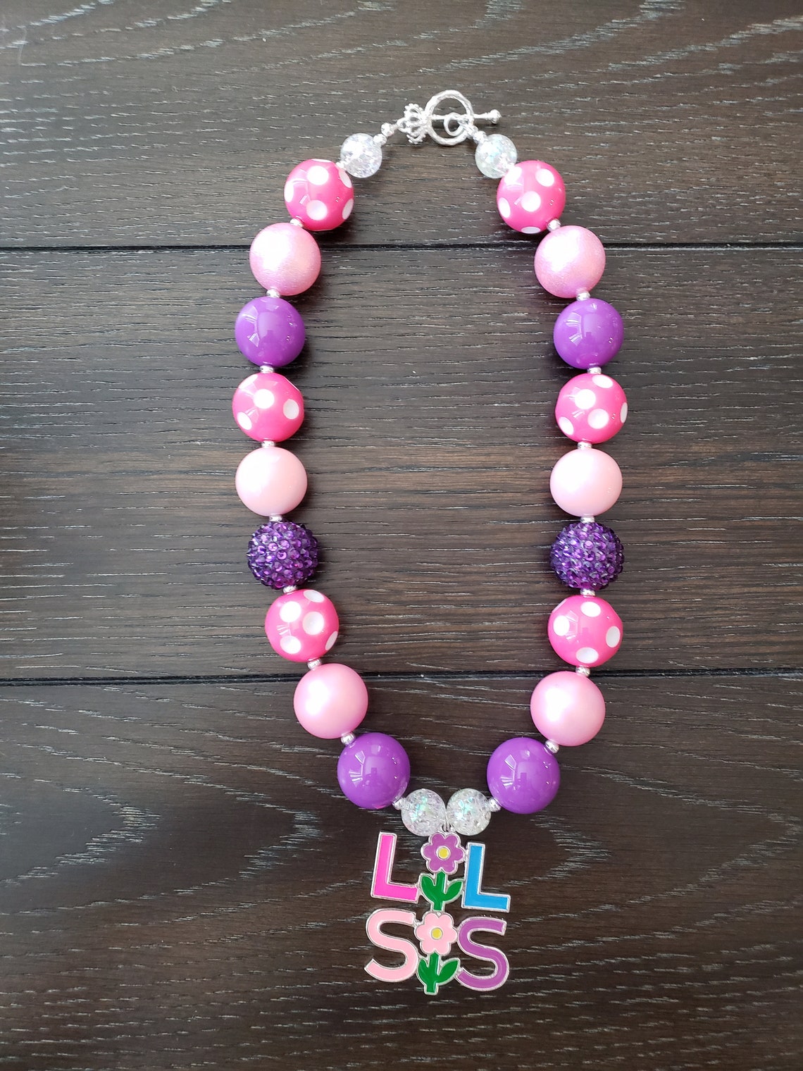 Rainbow Sparkles Chunky Bubblegum Necklace And Bracelet