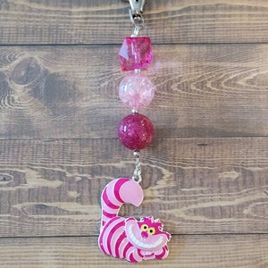Mischievous Cheshire Cat Inspired Chunky Bubblegum Key Chain / Backpack or Purse Charm / We're all mad here/ Alice in Wonderland / Disney image 2